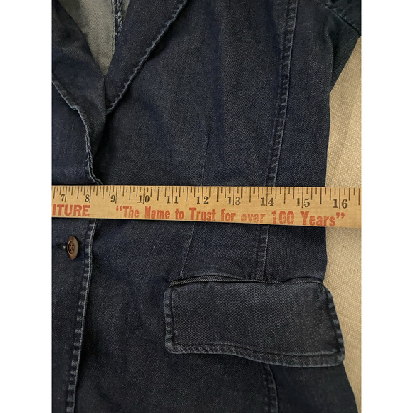 Sundance Catalog Dark Denim Blazer Womens Size 4 Casual Hipster Sport Coat - Picture 11 of 14